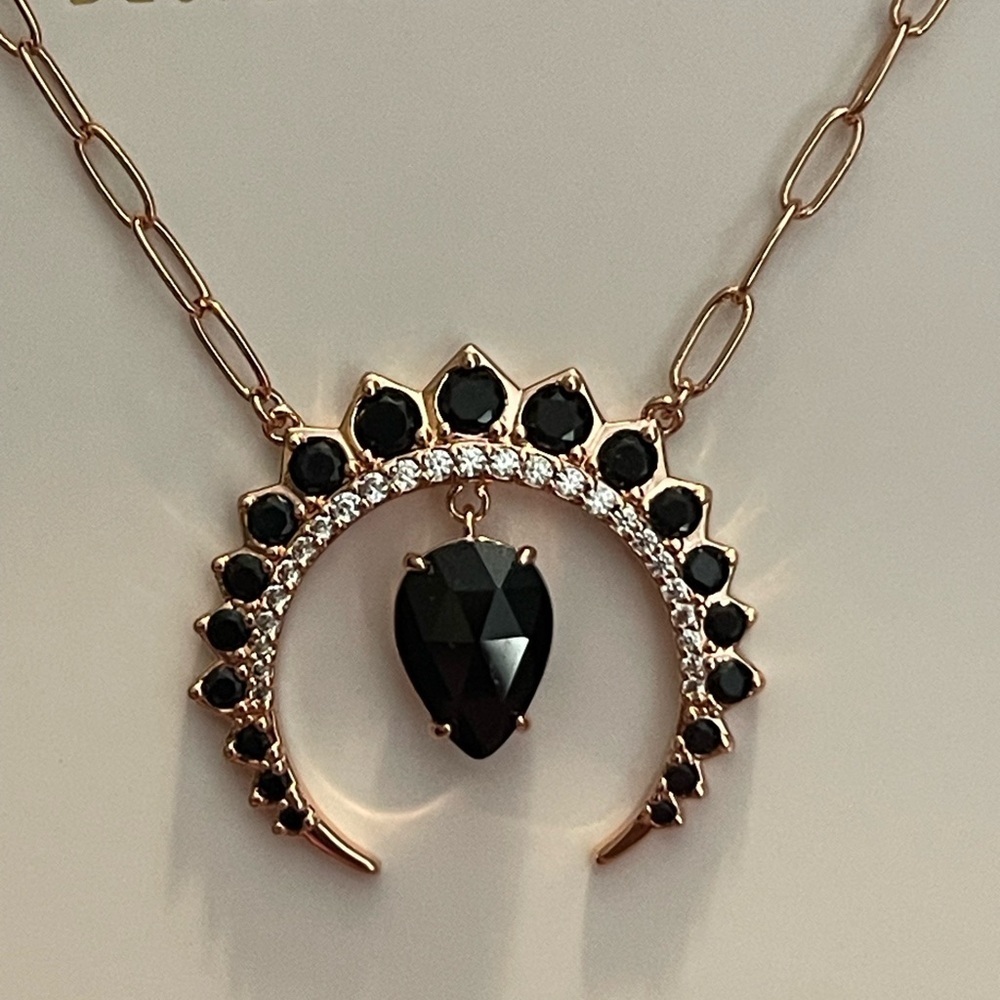Bomb Party Be Untamed Black Onyx Necklace Paperclip Chain